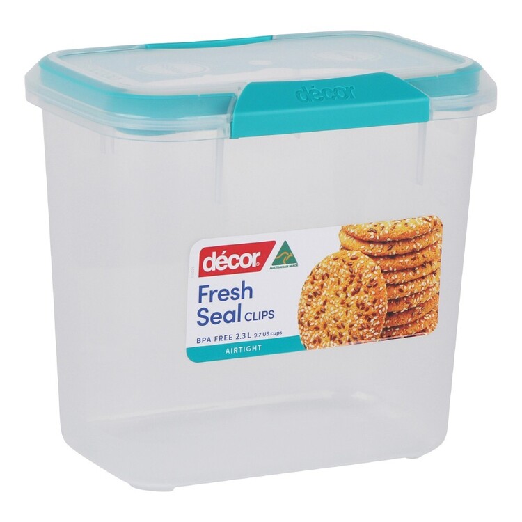 Décor Fresh Seal Clips 2.3 L Container Teal 2.3 L