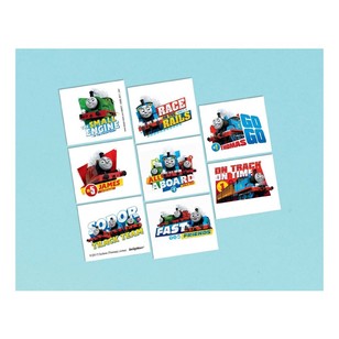 All Aboard Thomas Tattoo Favours 8 Pack Blue, Green, Red & Yellow