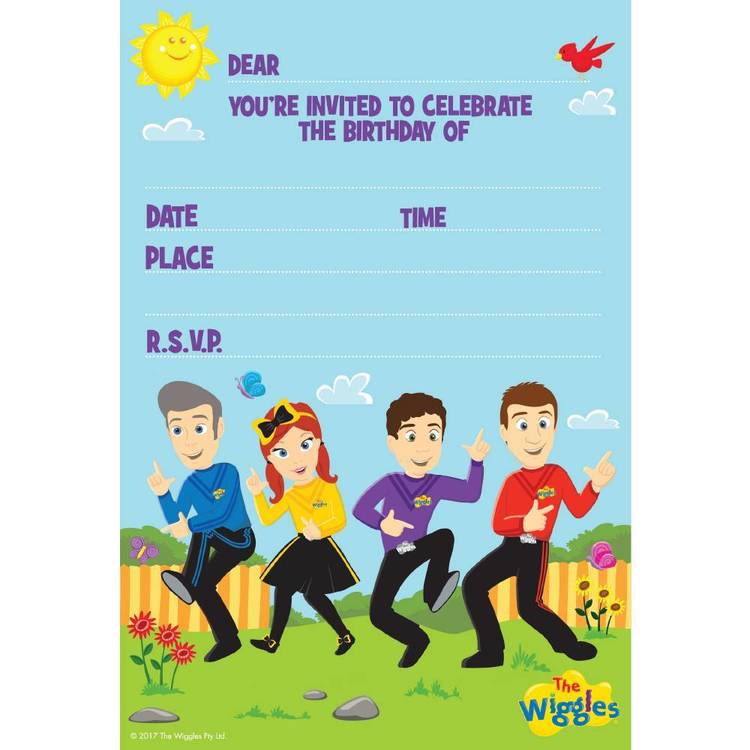 The Wiggles Invitations 8 Pack