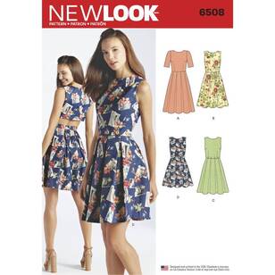 New Look Pattern 6508 Misses' Dress with Open or Closed Back Variations 10 - 22
