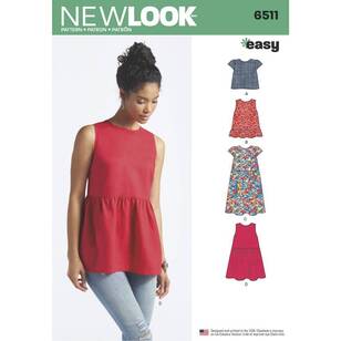 New Look Pattern 6511 Misses' Tops With Length and Sleeve Variations 6 - 18