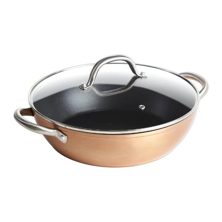 Saute CopperX 28 cm Chefs Pan With Lid Copper