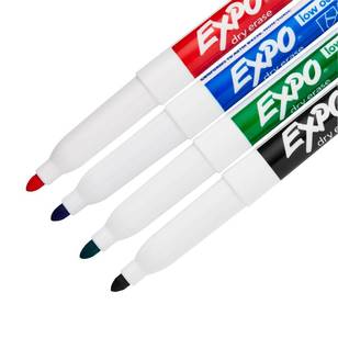 Expo Low Odour Fine 4 Pack Whiteboard Marker Multicoloured