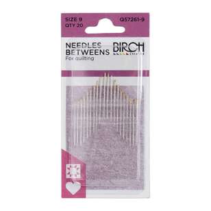 Birch Creative Betweens Quilting Needles Size 9 Silver