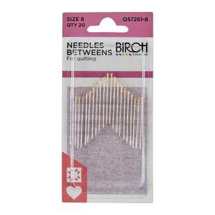 Birch Creative Betweens Quilting Needles Size 8 Silver