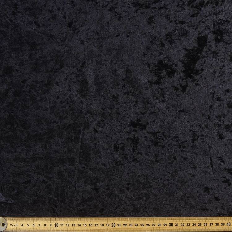 Landry Crushed Velvet Upholstery Black 145 cm