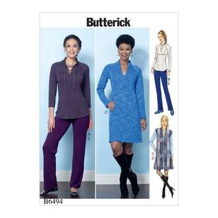 Butterick Pattern B6494 Misses' Knit Raglan Sleeve Tops and Dress