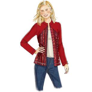 Butterick Pattern B6496 Misses' Jackets and Vest with Contrast and Seam Variations