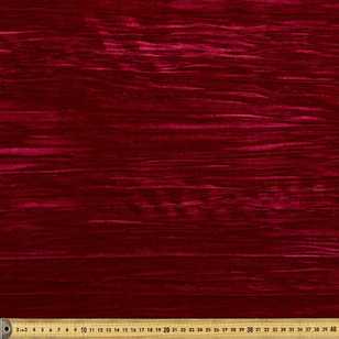 Plain Crinkle Velvet Fabric Crimson 125 cm