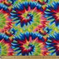 Tie Dye Rainbow Printed Flannelette Fabric Multicoloured 112 cm