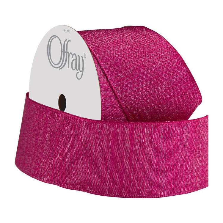 Offray Wired Luxury Ribbon Raspberry