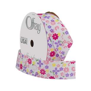 Offray Floral Grosgrain Ribbon Multicoloured 22 mm x 2.7 m
