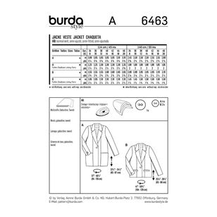 Burda 6463 Misses' Blazer Pattern White 8 - 20