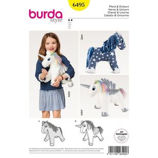Burda 6495 Stuffed Animal Horse Pattern White