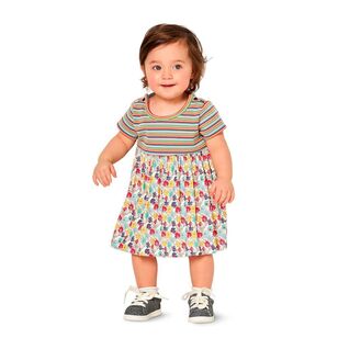 Burda 9347 Babies' Dress and Bodysuit Pattern White 3 Months - 2 Years