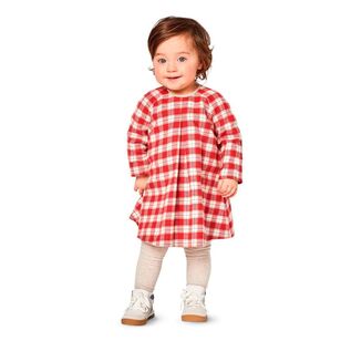 Burda 9348 Babies' Loose Dress Pattern White 6 Months - 3 Years
