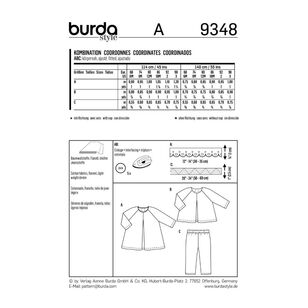 Burda 9348 Babies' Loose Dress Pattern White 6 Months - 3 Years