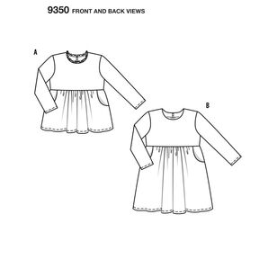Burda 9350 Child's Dresses Pattern White 2 - 7 Years