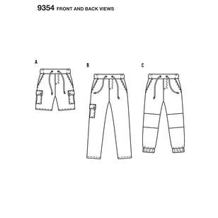 Burda 9354 Girl/Girl Plus Pants and Shorts Pattern White 6 - 13 Years
