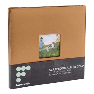 Francheville Gold Scrapbook Album Gold 12 x 12 in