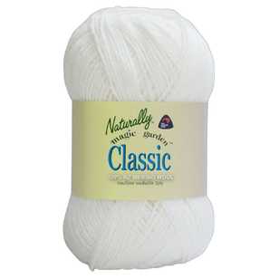 Naturally Magic Garden 3 Ply 100% Merino Wool Yarn White 50 g