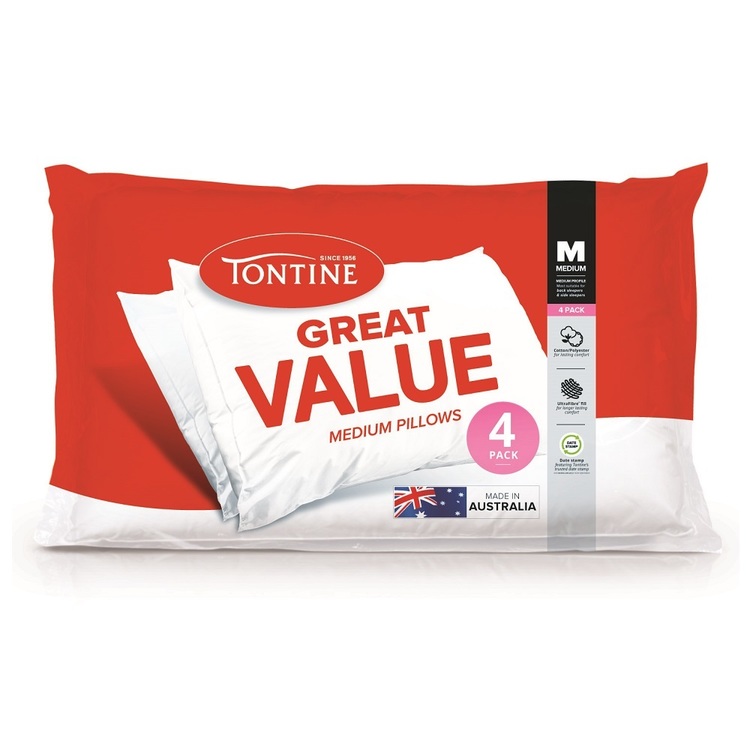 Tontine Great Value 4 Pack Pillow