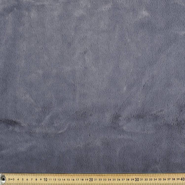 Supersoft Plain Fur Fabric Grey 150 cm