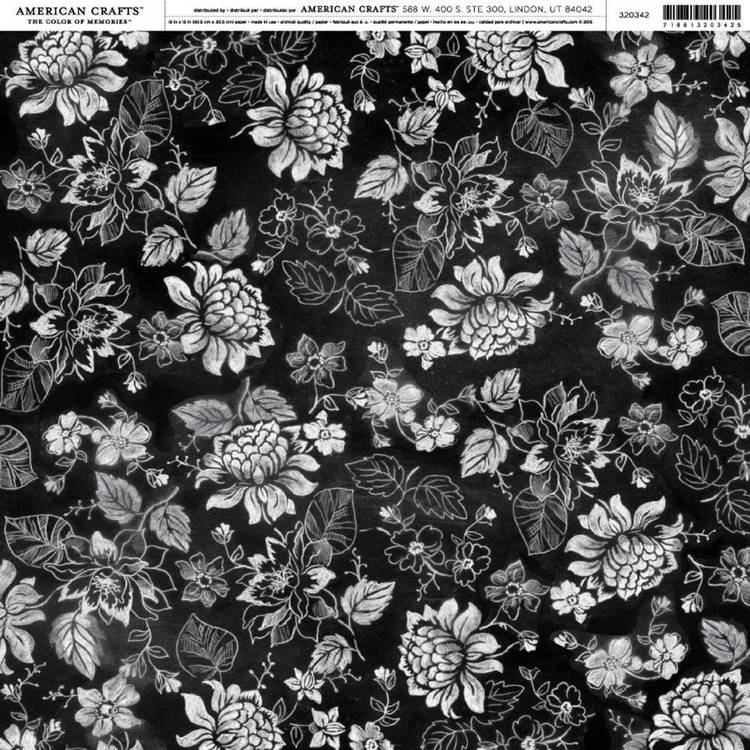 American Crafts Chalk Floral Paper Print