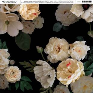 American Crafts Magnolia Jane Floral Print Black & White 12 x 12 in