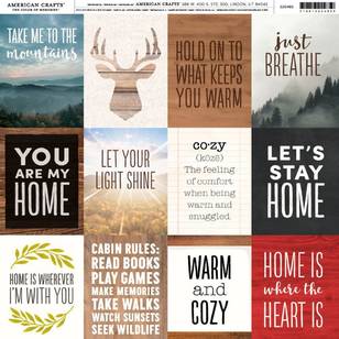 American Crafts Warm Quotes Print Multicoloured 12 x 12 in