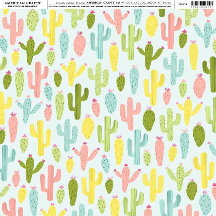 American Crafts Cactus Cooler Print Multicoloured 12 x 12 in