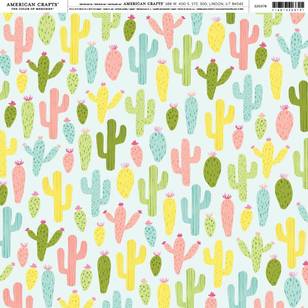 American Crafts Cactus Cooler Print Multicoloured 12 x 12 in