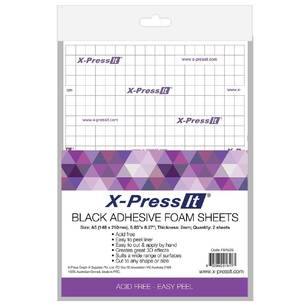 X-Press It Adhesive Foam Sheets A5 2 Sheets Black A5