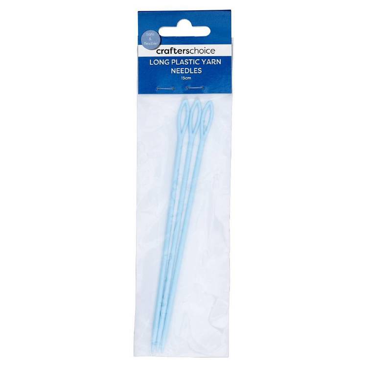 Crafters Choice Long Plastic Yarn Needles Blue