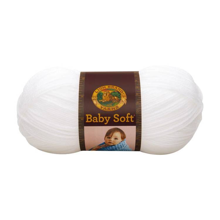 Lionbrand Baby Soft Yarn 100 White