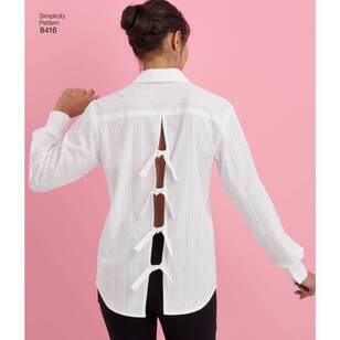 Simplicity Pattern 8416 Misses' Shirt with Back Variations