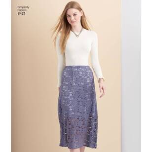 Simplicity Pattern 8421 Misses' Skirts in Three Lengths with Hem Variations