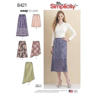 Simplicity Pattern 8421 Misses' Skirts in Three Lengths with Hem Variations