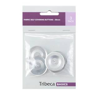 Tribeca Self-Cover Fabric Button Refill Grey