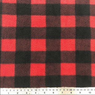 Woodcutter 148 cm Husky Polar Fleece Fabric Red 148 cm