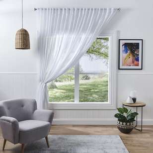 Filigree Ashton 290 cm Sheer Concealed Tab Top Cut, Hem & Hang Curtain Fabric White 290 cm