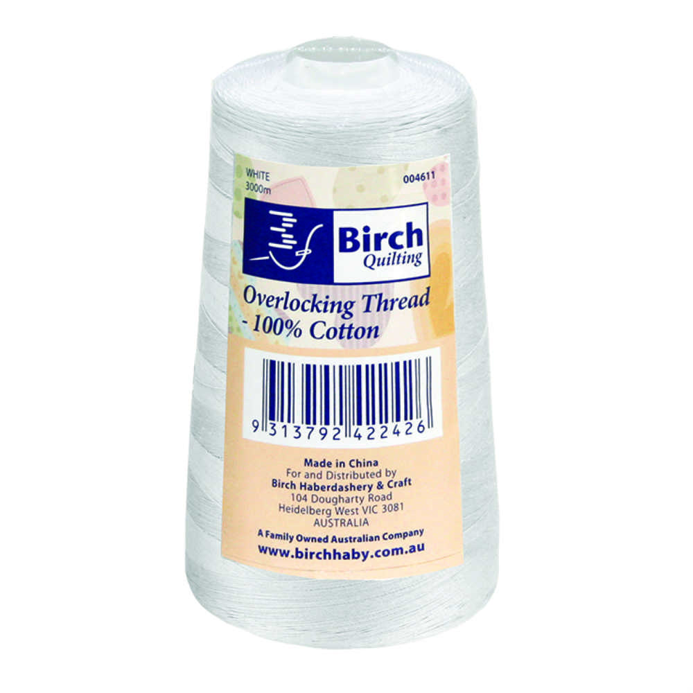 Birch Overlocking Thread Birch 3000m Cotton Overlocking Thread - White for sale online | eBay ...