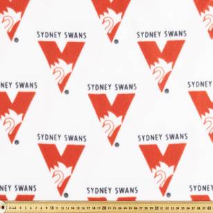 AFL Sydney Swans Logo Fleece White & Red 148 cm