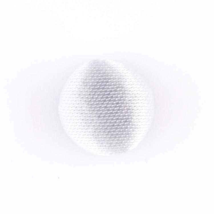 Hemline Plain Fabric Covered Button White 10 mm