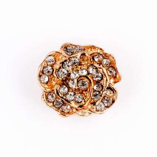 Hemline Rose Diamond Button Gold 21 mm