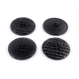 Hemline Super Textured Buttons Black 47 mm