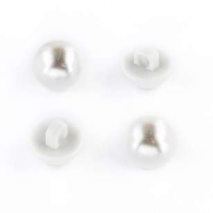 Hemline Basic Pearl Dome Button White