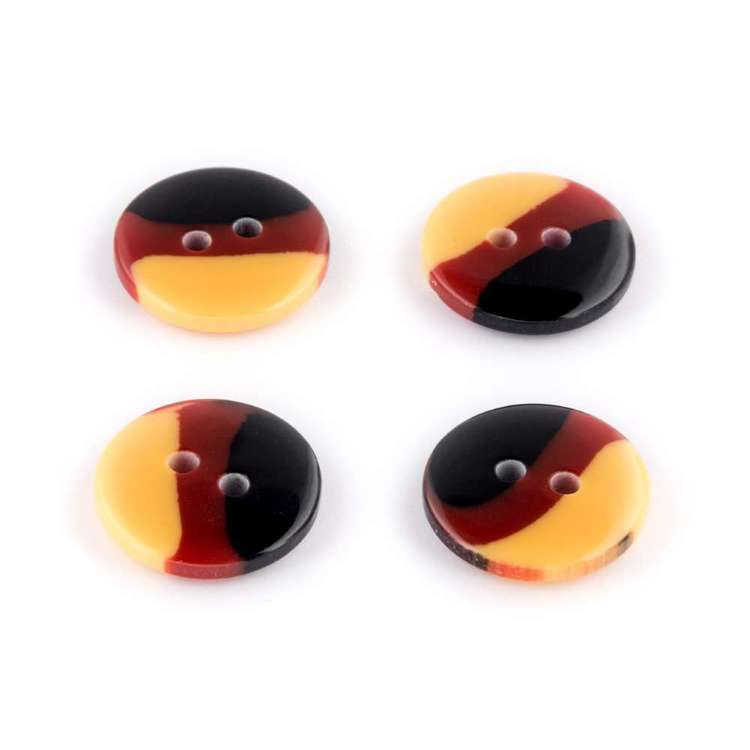 Hemline Red and Yellow Novelty Button Red & Yellow