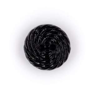 Hemline Round Rope Button Black