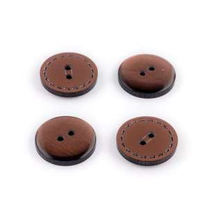 Hemline Fashion Stitch Edge Button Copper